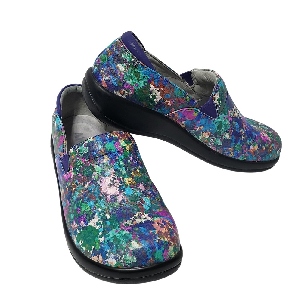 Alegria Keli Pro Clogs Womens 40 Paint Splatter Leather Slip On KEL-7838